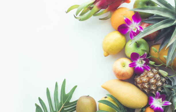 istock Group of fruits on white space 951640186