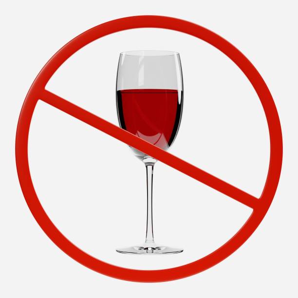 3D Render of Prohibition Sign with Alcohol