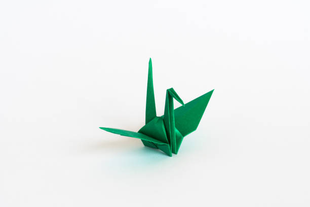 istock Green Origami Crane 951643686