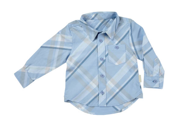 istock Baby boy blue shirt on white background 951643702
