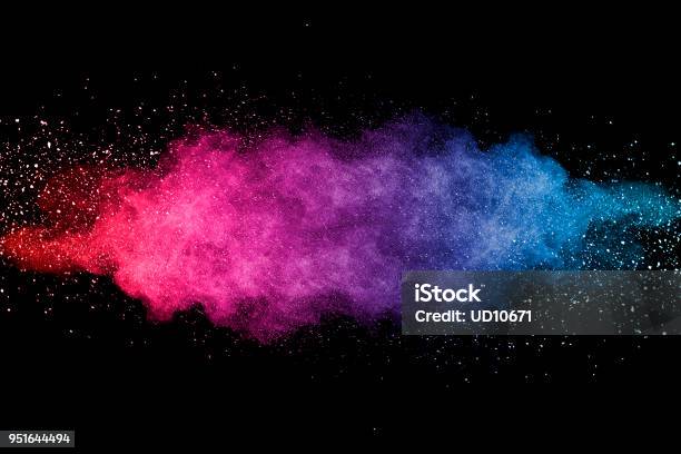 Multicolored Dust Stock Photo - Download Image Now - Exploding, Color Image, Ground - Culinary