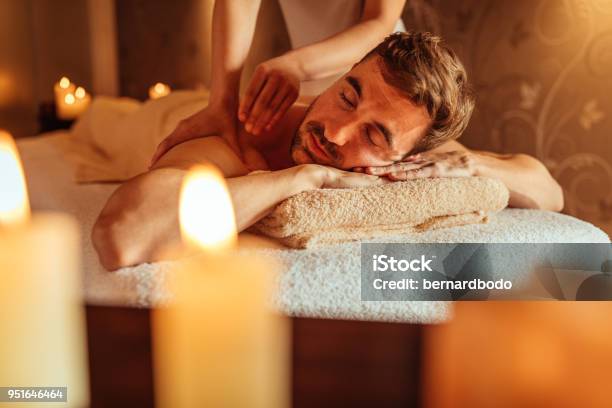 A Stress Free Day Stock Photo - Download Image Now - Massaging, Men, Spa