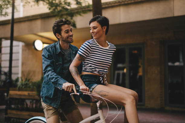 istock Couple enjoying bicycle ride 951652104