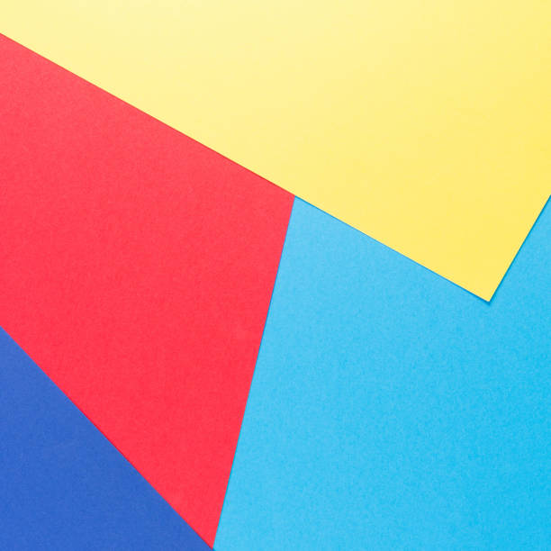 istock Color papers geometry flat composition background with yellow, green, red and blue tones 951655850