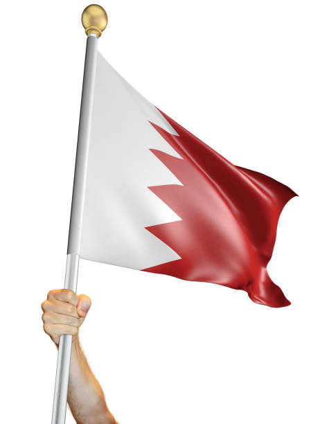 istock Hand holding the flag of Bahrain isolated on a white background, 3D rendering 951656782