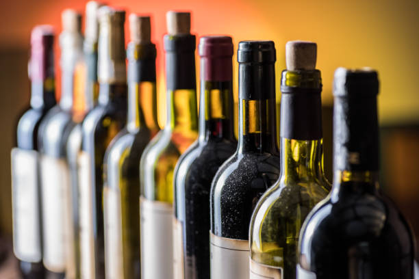 istock Line of wine bottles. 951661726