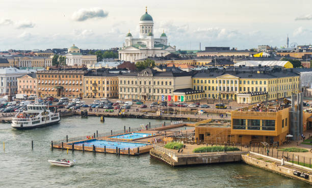 istock Helsinki cityscape. Saint Nicholas Cathedral and Market Square 951665268