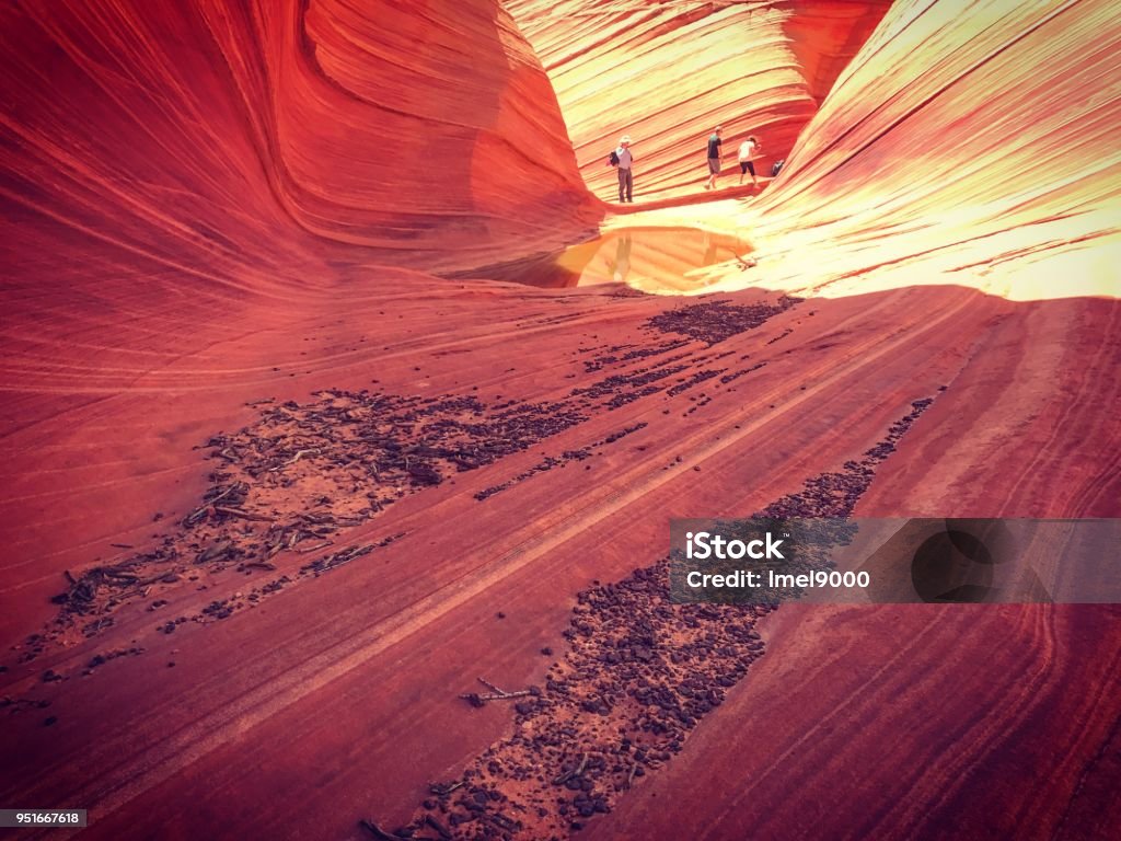 The Wave at Coyote Buttes In Arizona Abstract Stock Photo