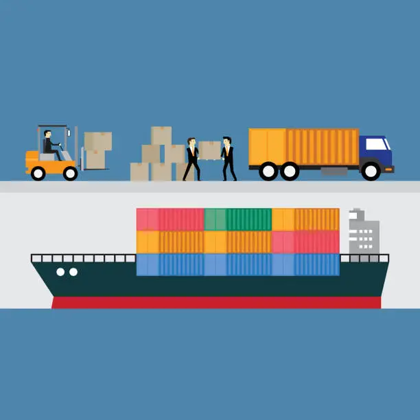 Vector illustration of Business freight transport