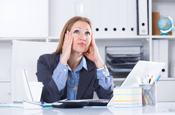 istock Frustrated business woman in office 951674084