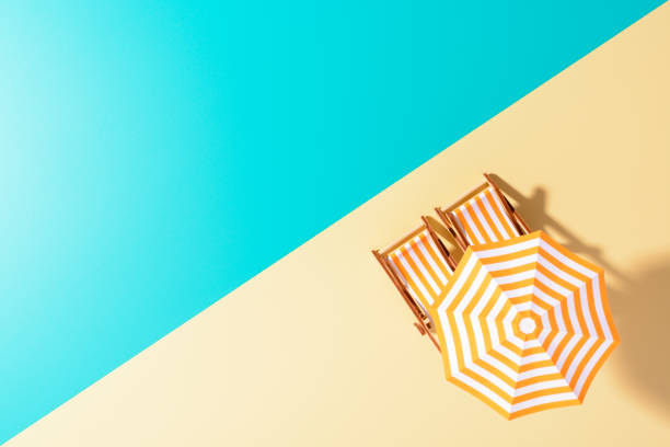The colorful layout of beach theme stock photo