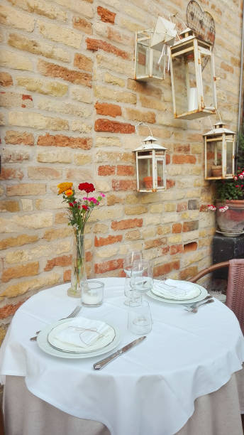 istock Table set for two people in Torre di Palme 951676040