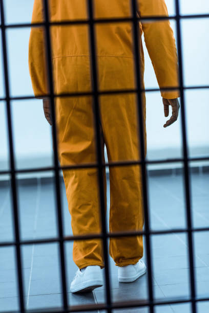 istock cropped image of african american prisoner behind prison bars 951679452