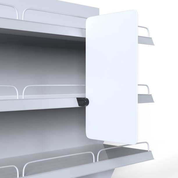 istock Blank Supermarket Shelf Banner Display for design presentation. 3d render illustration. 951679946