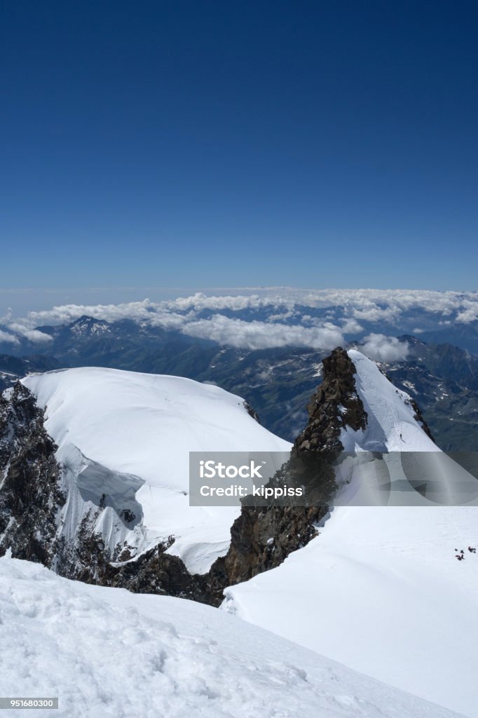 schwarzhorn vincent pyramid and schwarzhorn from ludwigshohe Climbing Stock Photo