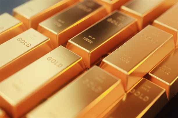 istock Stacked gold bars,golden ingot background.3d rendering. 951680412