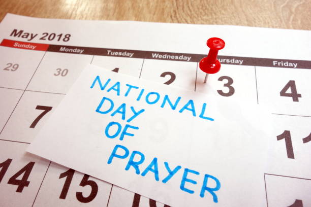 National day of prayer date marked on calendar National day of prayer date marked on calendar - thursday, 3 may 2018 national day of prayer stock pictures, royalty-free photos & images