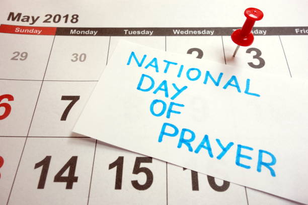 National day of prayer date marked on calendar National day of prayer date marked on calendar - thursday, 3 may 2018 national day of prayer stock pictures, royalty-free photos & images