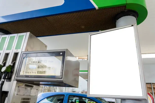 blank space in a gas station for your advertising