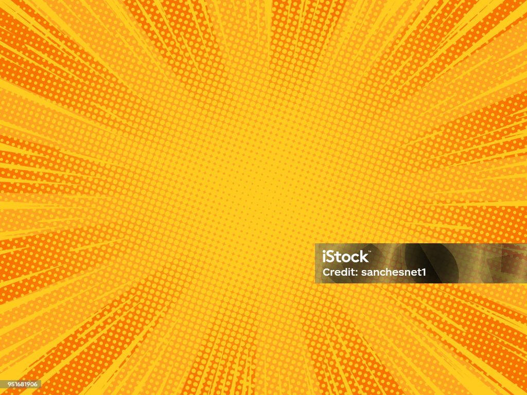 Orange comic background Radial orange comic explosion background. Vector illustration. Backgrounds stock vector
