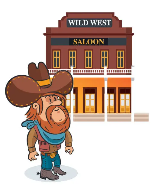 Vector illustration of Cowboy and wild west