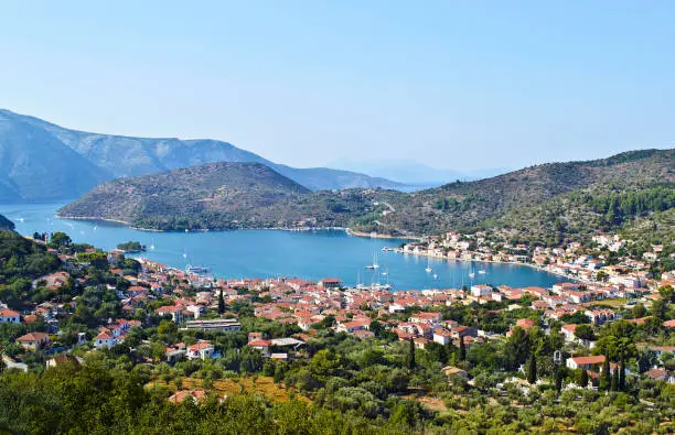 Photo of landscape of Vathy Ithaca island Greece