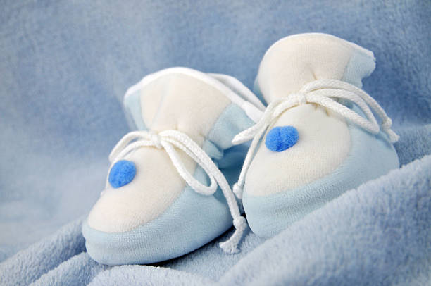 istock Blue Baby Shoes on Blanket 95168685