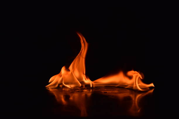 istock Beautiful fire flames on a black background. 951687166