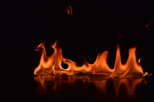 istock Beautiful fire flames on a black background. 951687190