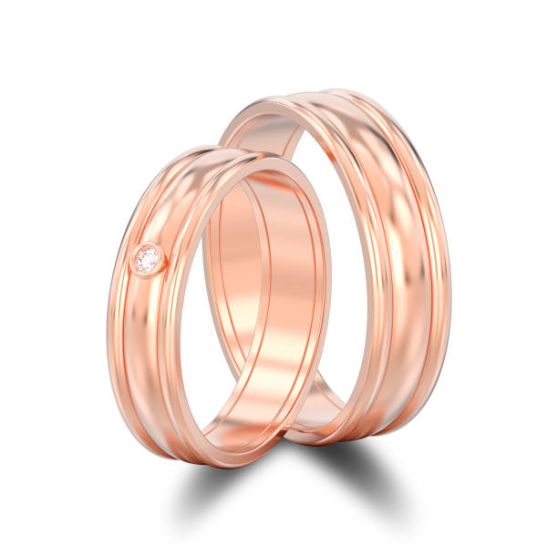 istock 3D illustration isolated two rose gold matching couples wedding rings with shadow 951692172