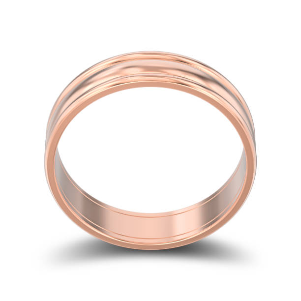istock 3D illustration isolated rose gold matching couples wedding ring bands with shadow 951692202