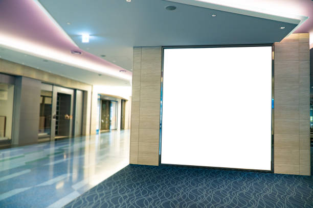 istock blank banner display mock up in airport gate 951696100