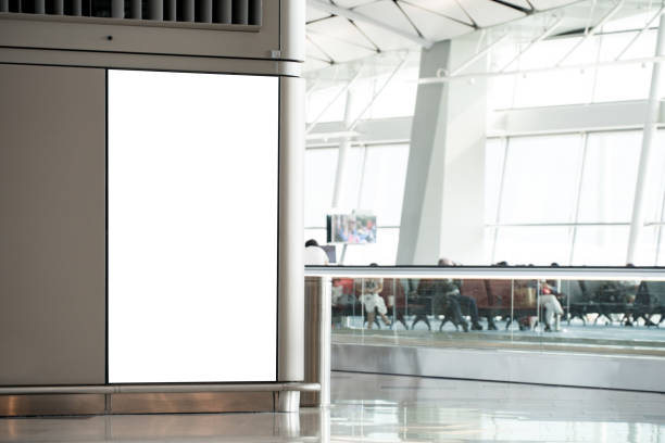 istock blank banner display mock up in airport gate 951696104