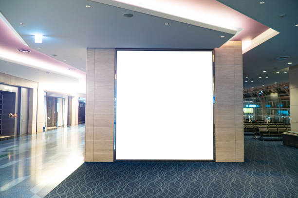istock blank banner display mock up in airport gate 951696114
