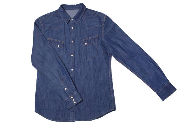 istock Blue male jeans shirt 951697430