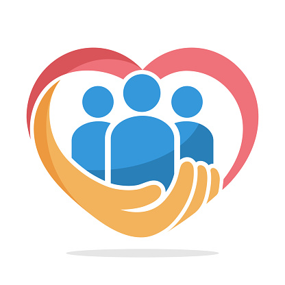 icon illustration with the concept of family care, care about humanity