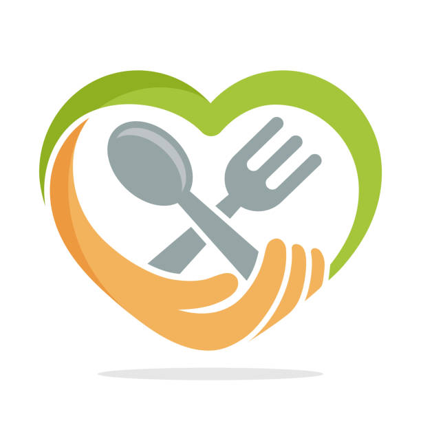 illustrazioni stock, clip art, cartoni animati e icone di tendenza di icona illustrazione con il concetto di donazione di cibo - meal