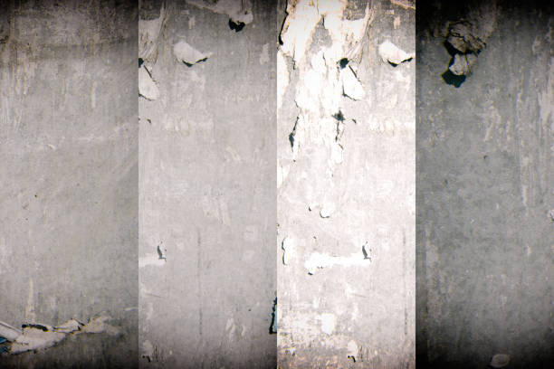 istock Torn poster after vote on tin textured wall. Ripped newspaper 951698992