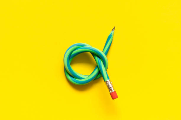 istock Flexible pencil . Isolated on yellow background 951703490