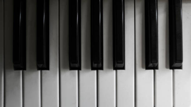 istock Top view of black and white piano keys 951708420