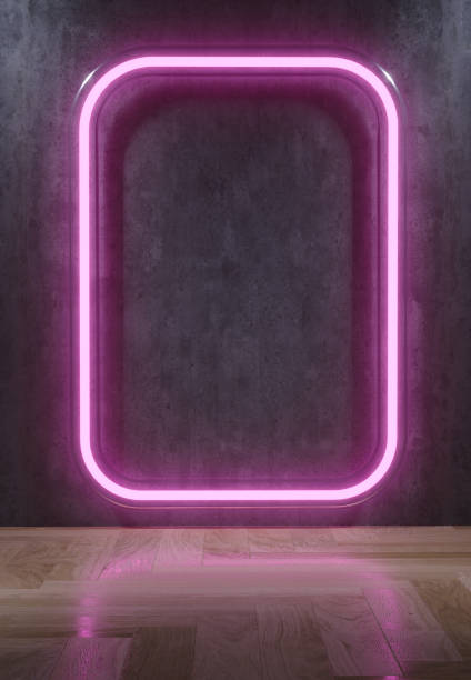 istock 3D Rendering Of Empty Room With Purple Neon Light 951708516