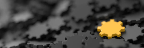 istock Infinite gears background with a winner. 3d rendering background, teamwork and leadership concepts 951710314