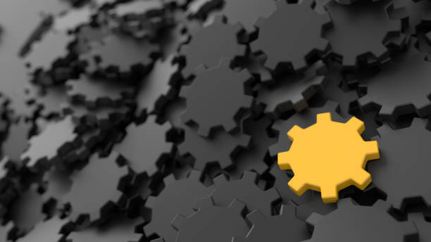 istock Infinite gears background with a winner. 3d rendering background, teamwork and leadership concepts 951710786
