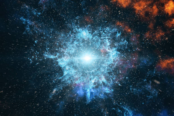 big bang nello spazio, l'illustrazione 3d della nascita dell'universo - supernova foto e immagini stock