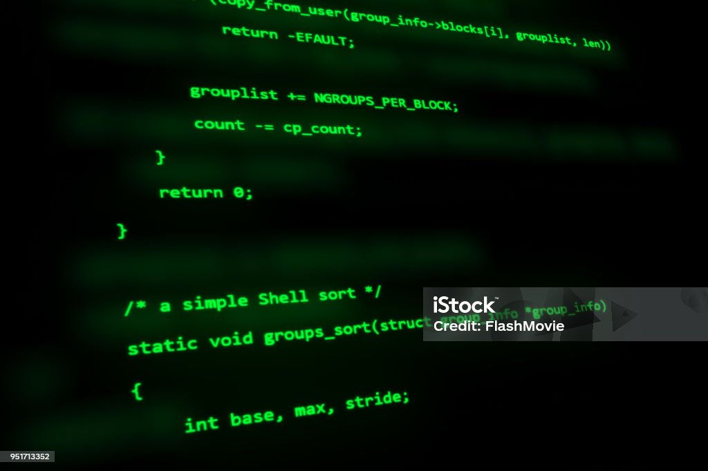 C Programming Code That Works On The Computer Screen 3d Illustration ...