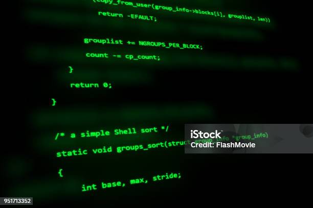 C Programming Code That Works On The Computer Screen 3d Illustration ...