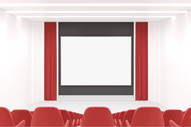 istock Modern movie theater interior, mock up screen 951713488