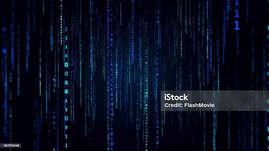 Matrix Falling Binary Falling Binary Code In The Matrix Style In The Technological Space 3d ...
