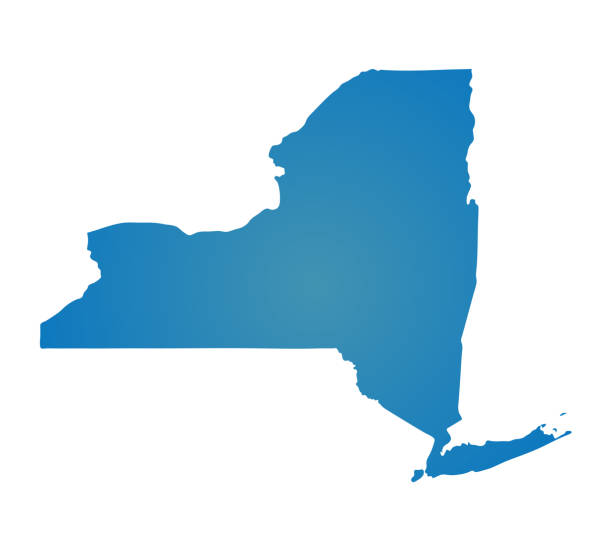 istock Blank Blue similar New York map isolated on white background. State of USA. Vector template for website, design, cover, infographics. Graph illustration 951714694