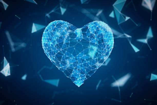 istock The digital heart icon is formed from particles in a network cloud of lines and points. The heart of technology 3d illustration 951715022